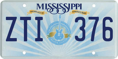 MS license plate ZTI376