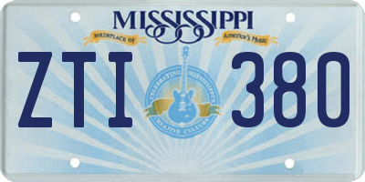 MS license plate ZTI380
