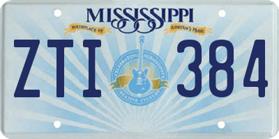 MS license plate ZTI384