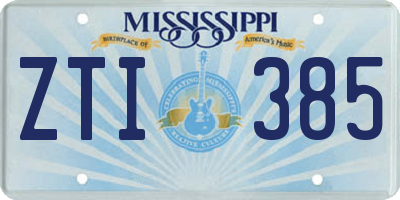 MS license plate ZTI385
