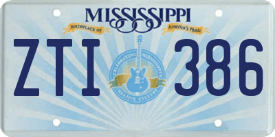 MS license plate ZTI386