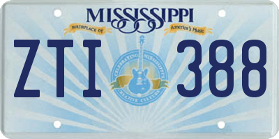 MS license plate ZTI388