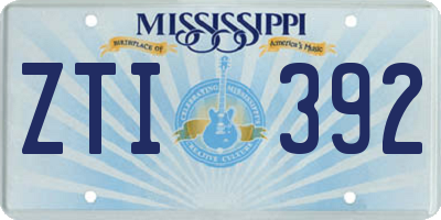 MS license plate ZTI392