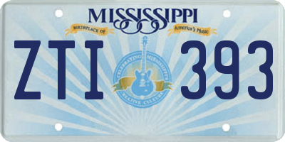 MS license plate ZTI393