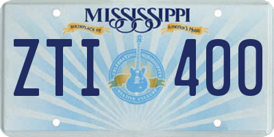 MS license plate ZTI400