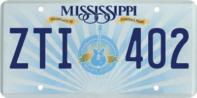 MS license plate ZTI402