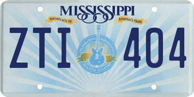 MS license plate ZTI404