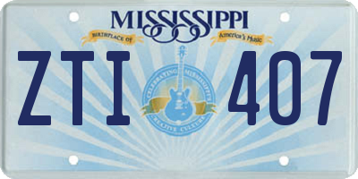 MS license plate ZTI407