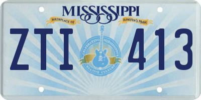 MS license plate ZTI413