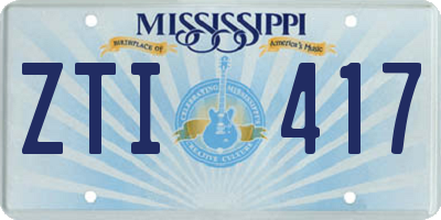 MS license plate ZTI417