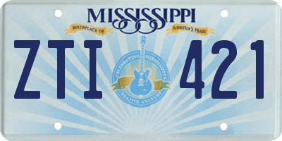 MS license plate ZTI421