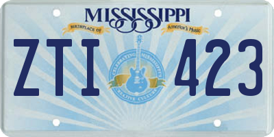 MS license plate ZTI423