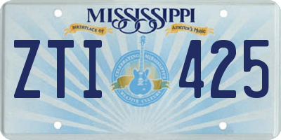 MS license plate ZTI425