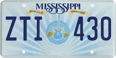 MS license plate ZTI430