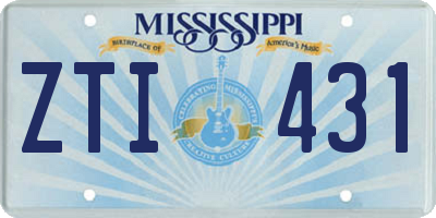 MS license plate ZTI431