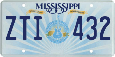 MS license plate ZTI432