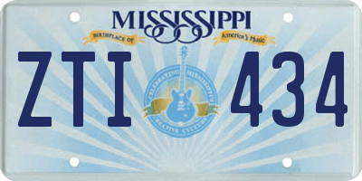 MS license plate ZTI434