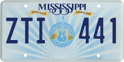 MS license plate ZTI441