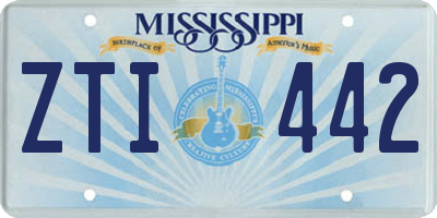 MS license plate ZTI442