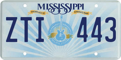 MS license plate ZTI443