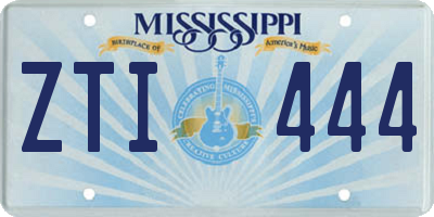 MS license plate ZTI444