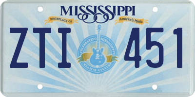 MS license plate ZTI451