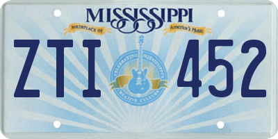 MS license plate ZTI452
