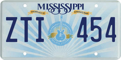 MS license plate ZTI454