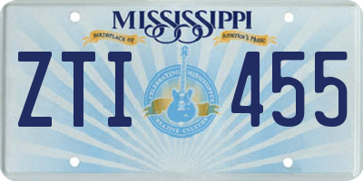 MS license plate ZTI455