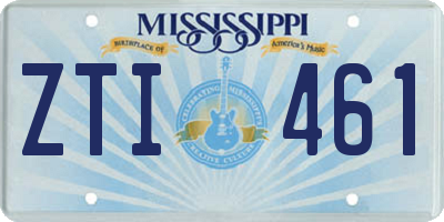 MS license plate ZTI461