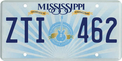 MS license plate ZTI462