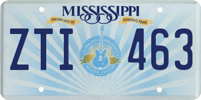 MS license plate ZTI463