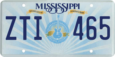 MS license plate ZTI465