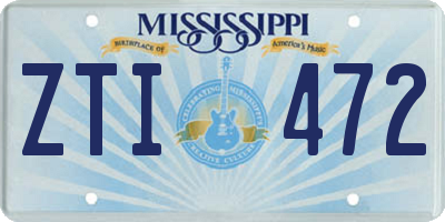 MS license plate ZTI472