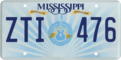 MS license plate ZTI476