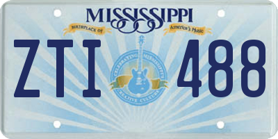 MS license plate ZTI488