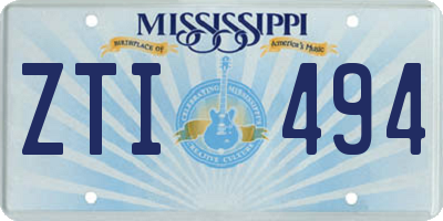 MS license plate ZTI494