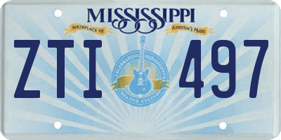 MS license plate ZTI497