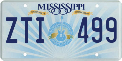 MS license plate ZTI499