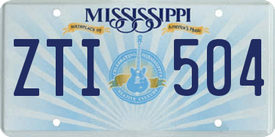 MS license plate ZTI504