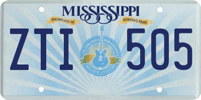 MS license plate ZTI505