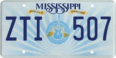 MS license plate ZTI507