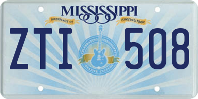 MS license plate ZTI508