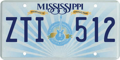 MS license plate ZTI512