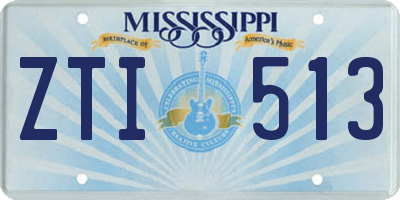 MS license plate ZTI513