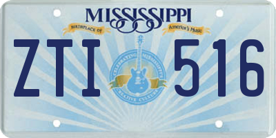 MS license plate ZTI516