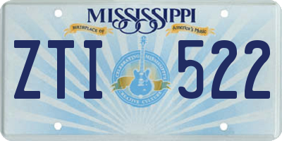 MS license plate ZTI522