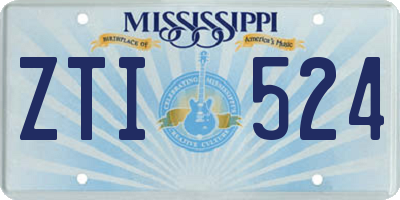 MS license plate ZTI524