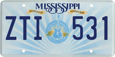 MS license plate ZTI531