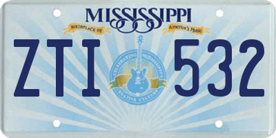 MS license plate ZTI532